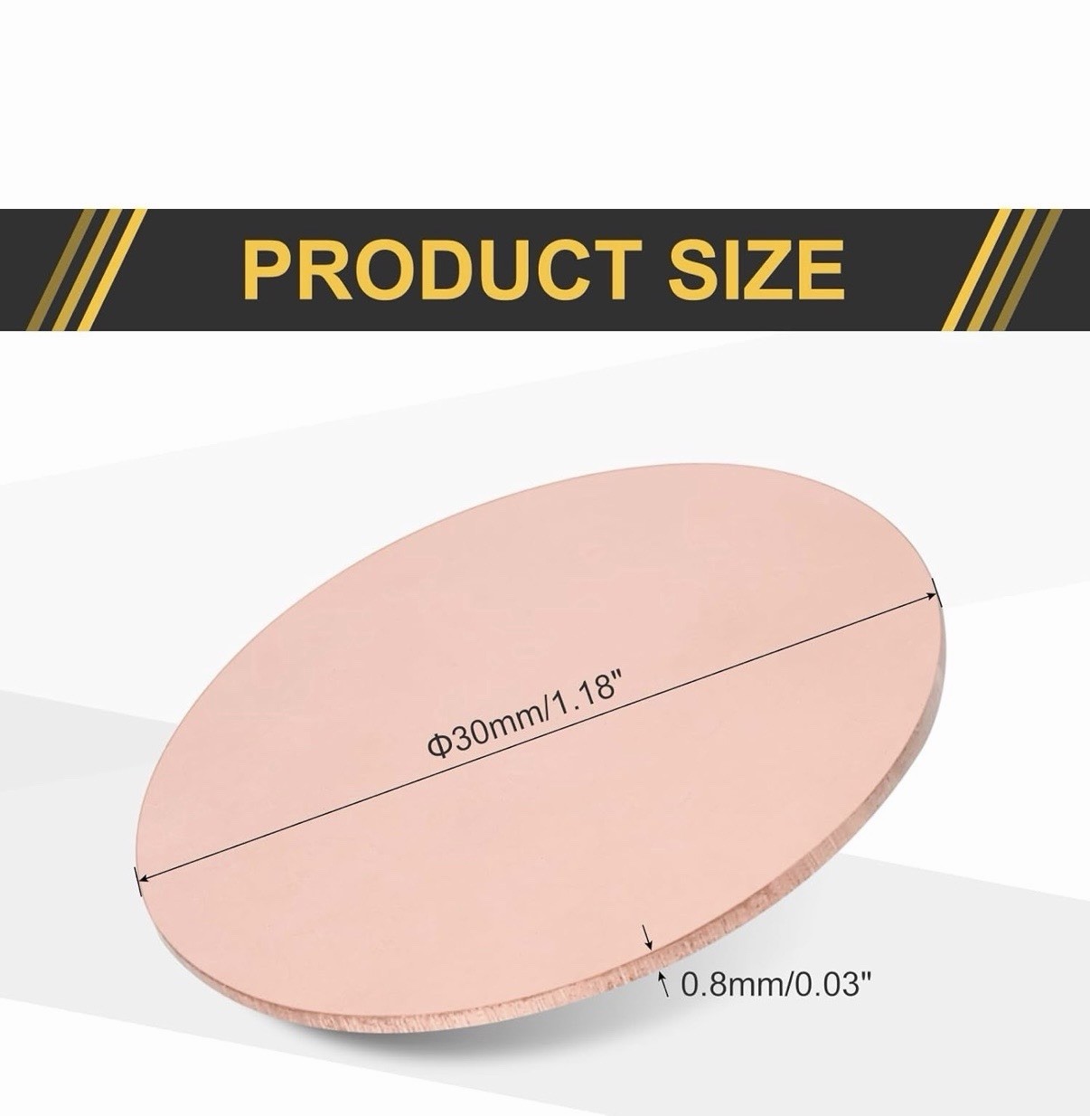 12x Aircraft Grade Copper Round Disk, 1/32” (0.8mm) Thick /1.2″(30mm) Dia