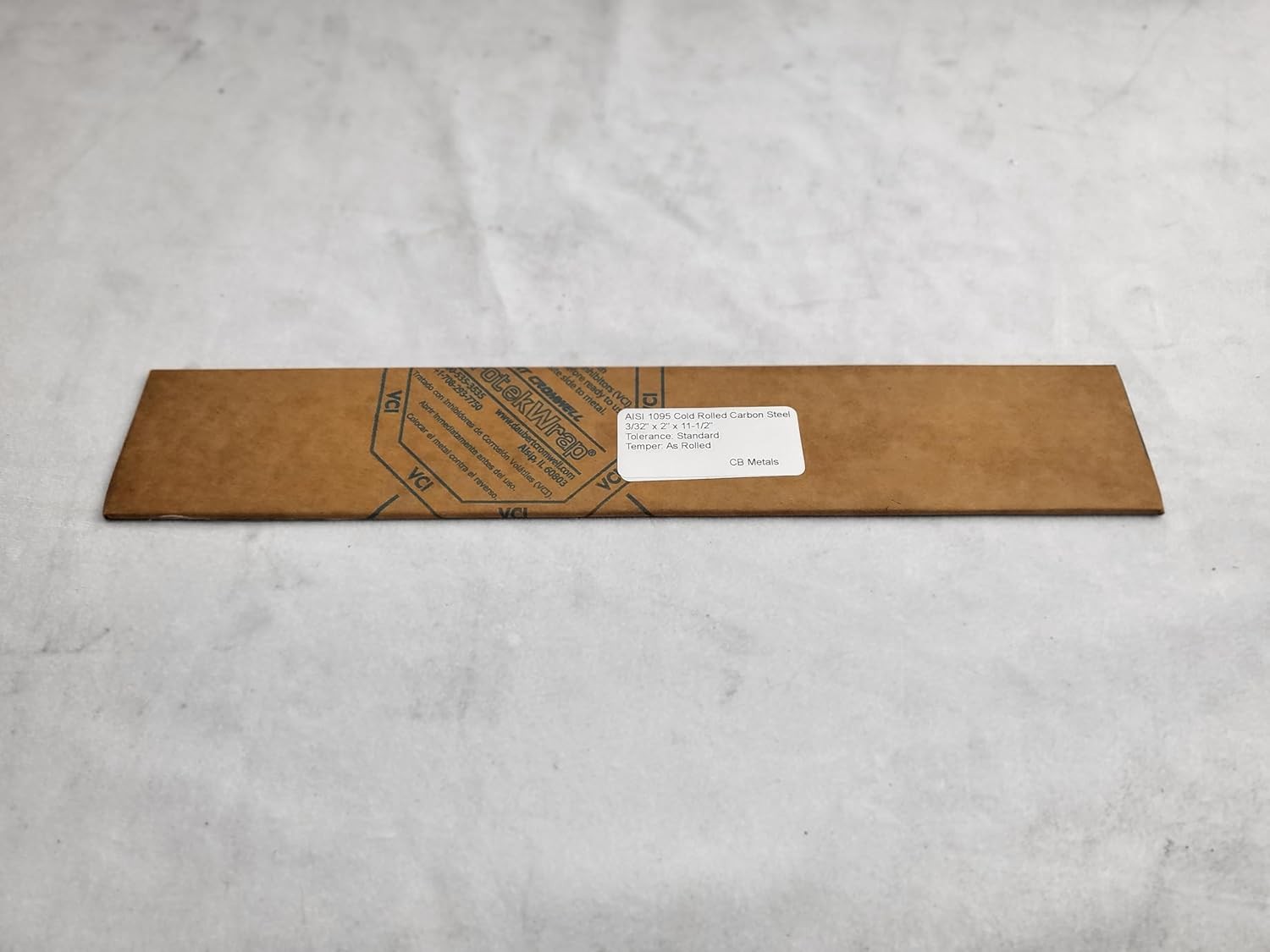 1095 Cold Rolled Carbon Steel 3/32″ x 2″, 11-1/2″ bar, Knife Making Stock