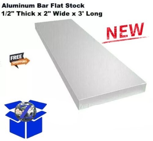 Aluminum Flat Bar Stock 1/2″ Thick x 2″ Wide x 3Ft Long Unpolished Finish Alloy