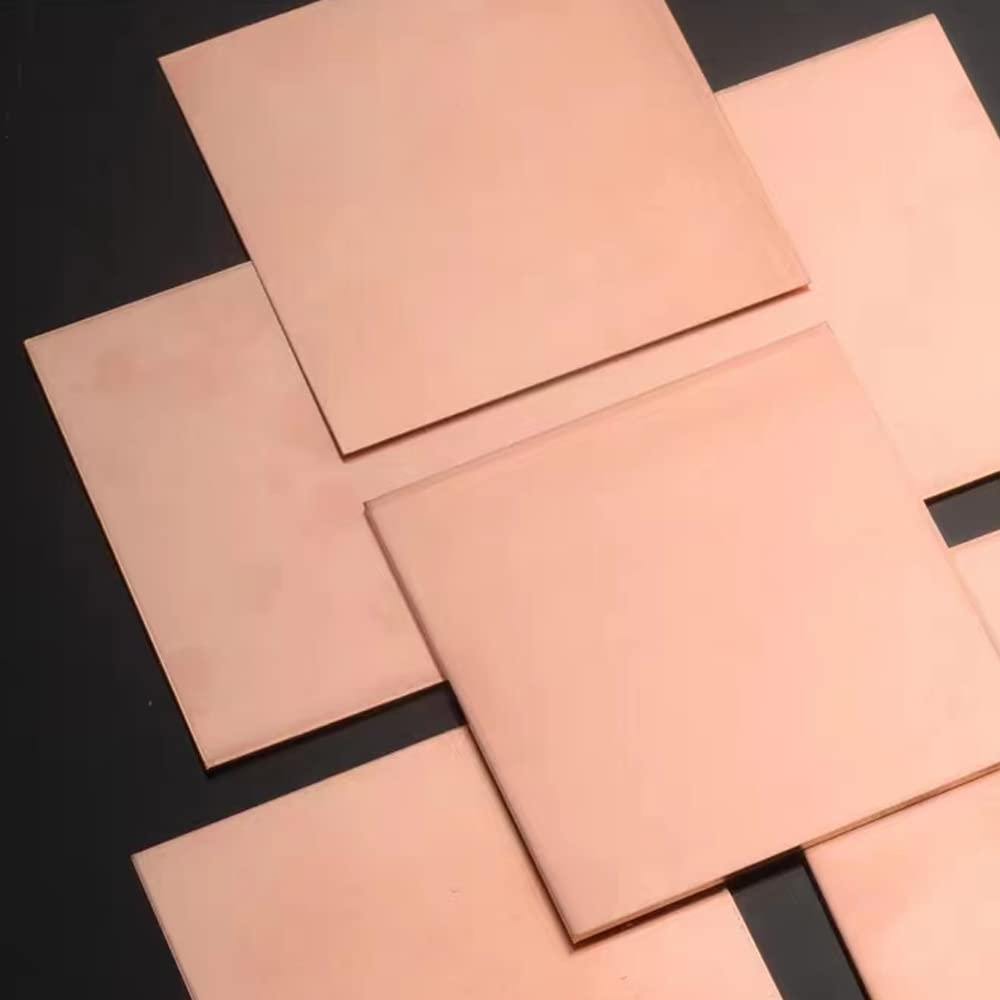 4 Pcs 99.9% Pure Copper Sheets 6″ x 6″, 28 Gauge, Double-Sided for Crafting & Re