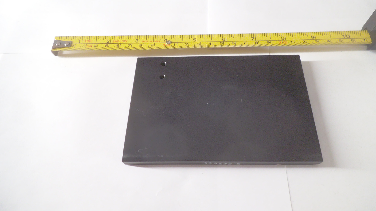 Black Anodized Aluminum plate / bracket, 5-1/4″ x 3-1/2″ x .373 thick