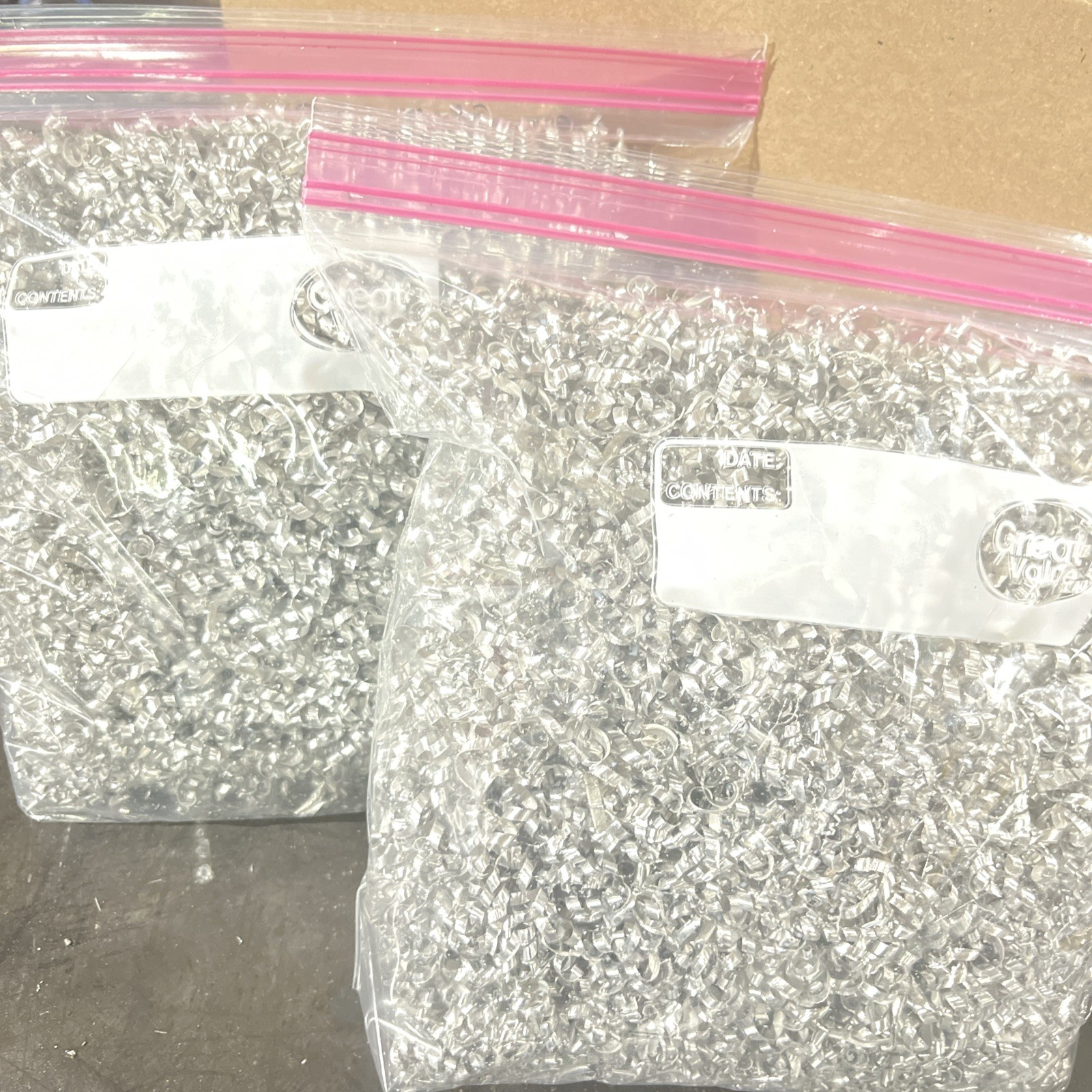 2 GALLON Aluminum CURLY 7075 CNC Mill Shavings, Arts, Crafts LIMITED SUPPLY