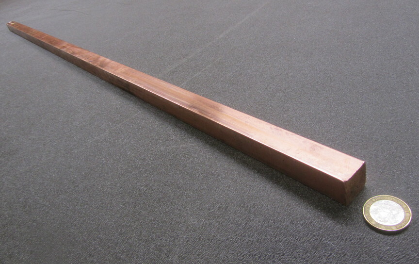 110 Copper Square Bar 1/2 Hard, 3/4″ Thick x 3/4″ Wide x 3 Ft Length