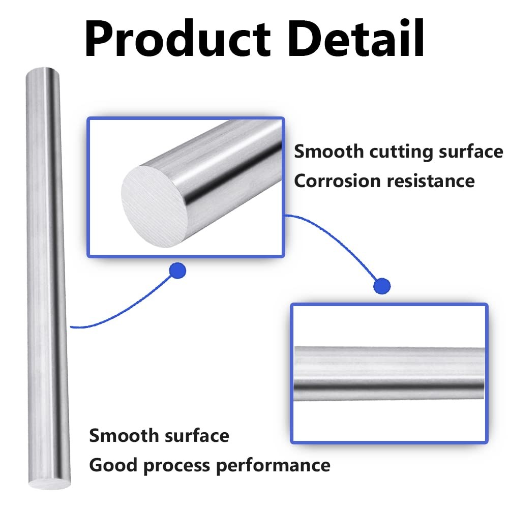 Feelers Aluminum Round Rod 3/16″(5mm) Diameter 6061 3/16″ Dia, Silver