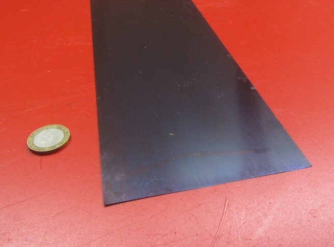 1095 Hard Blue Tempered Spring Steel Shim .015″ Thick x 4.00″ Wide x 48″ Long