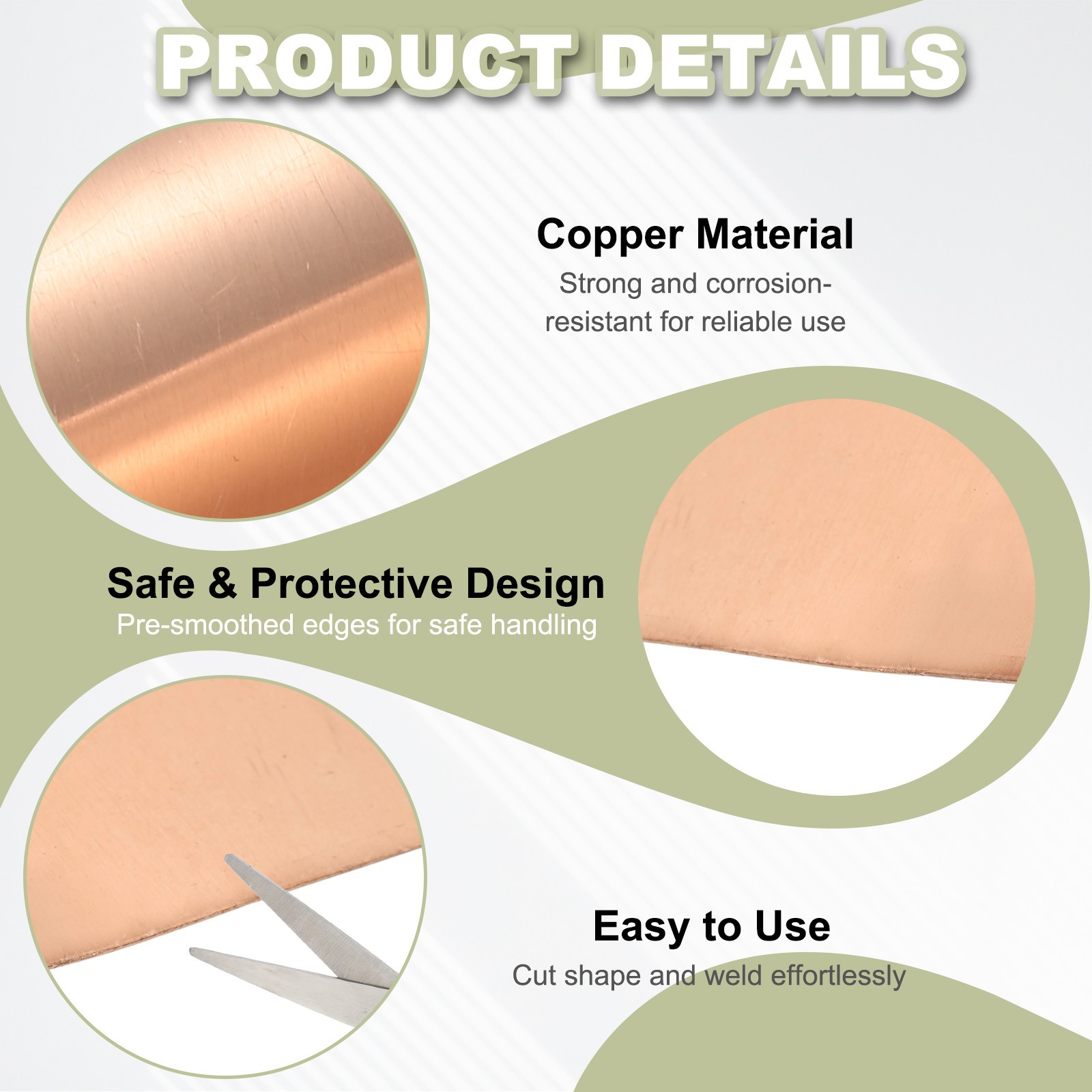 Copper Sheet Roll 1.2″ x 10 Ft 24 Gauge(0.5mm) Thickness DIY (1 Pack, Copper)