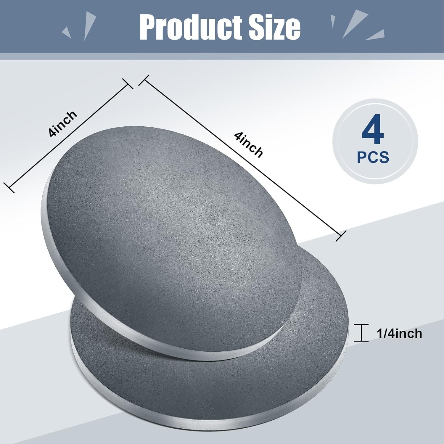 Therwen 4 Pack Round Hot Rolled Steel Plate 1/4″ x 4″ Diameter Circle 4 Inch…