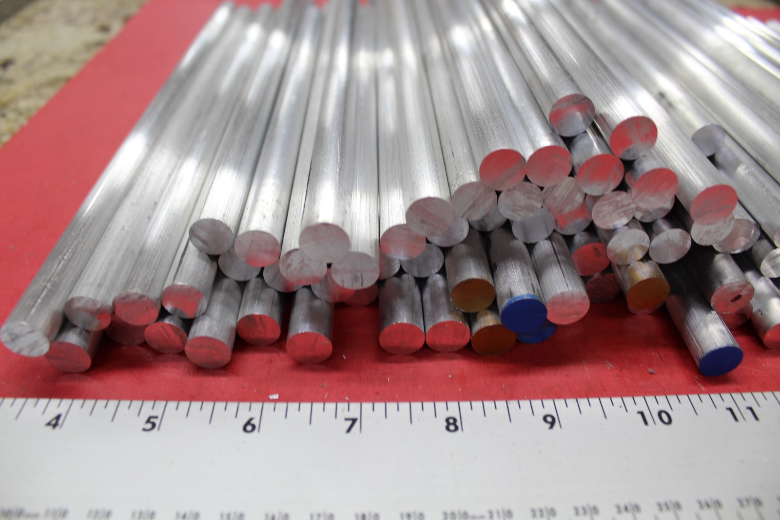 106 Piece 1/2″ Round 6061 T6 Aluminum Assortment Drops, Bar End For Machining