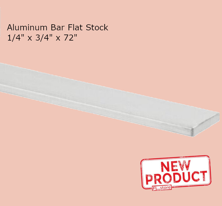 Aluminum Bar Flat Stock 1/4 Inch Thick x 3/4″ x 6 Feet Unpolished Alloy 6061 72″