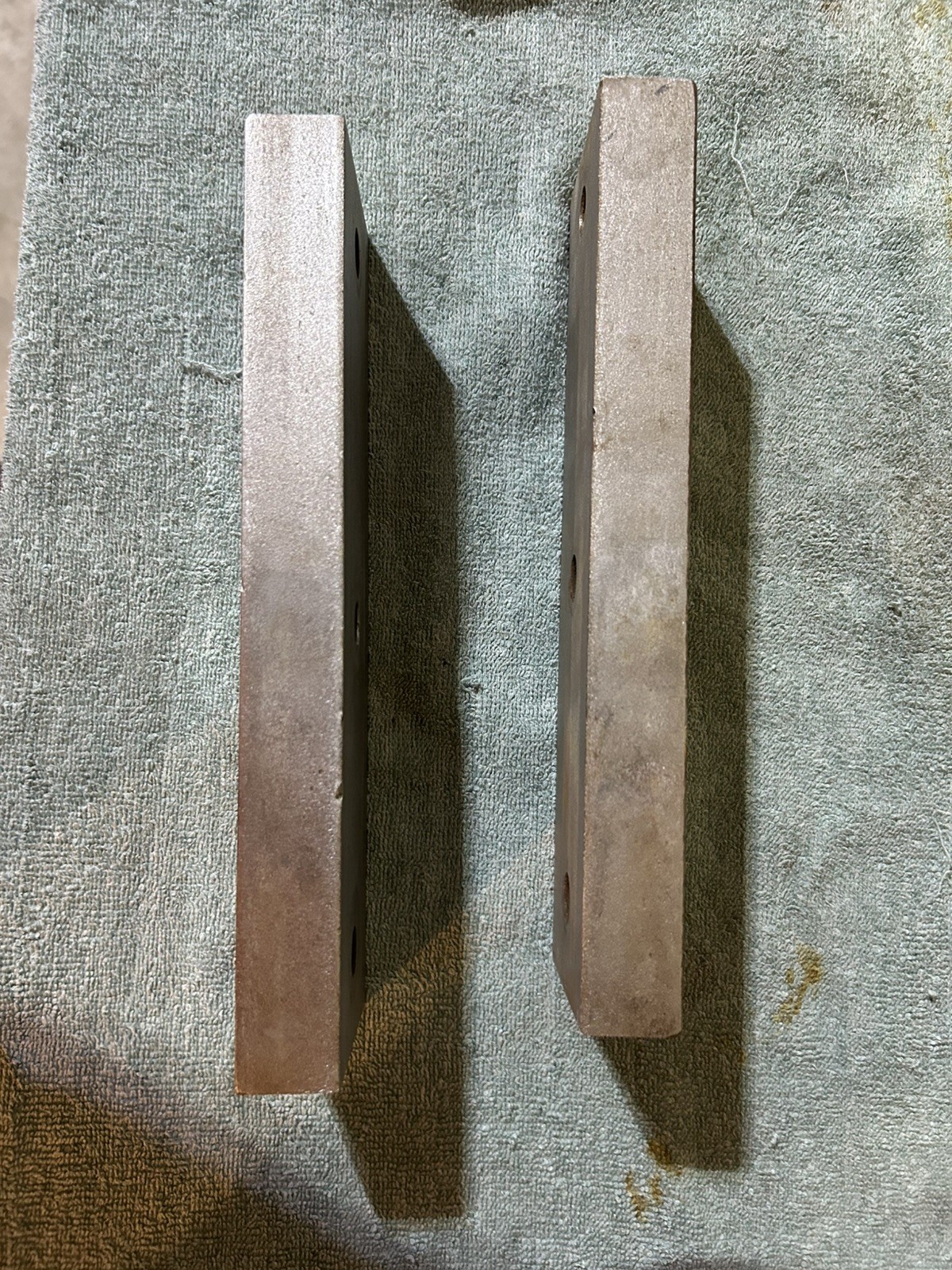 (LOT OF 2) 1-1/4” x 3″ x 10-3/4” Stainless Steel Scrap Flat Bar, ~ 20 lbs