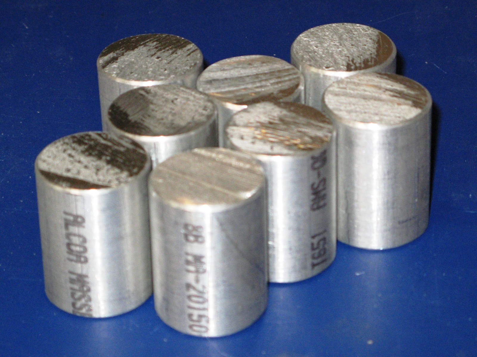 8 piece 1-1/8 dia x 1-1/2 aluminum rod cylinder(s) Made in USA ALCOA Massena NY
