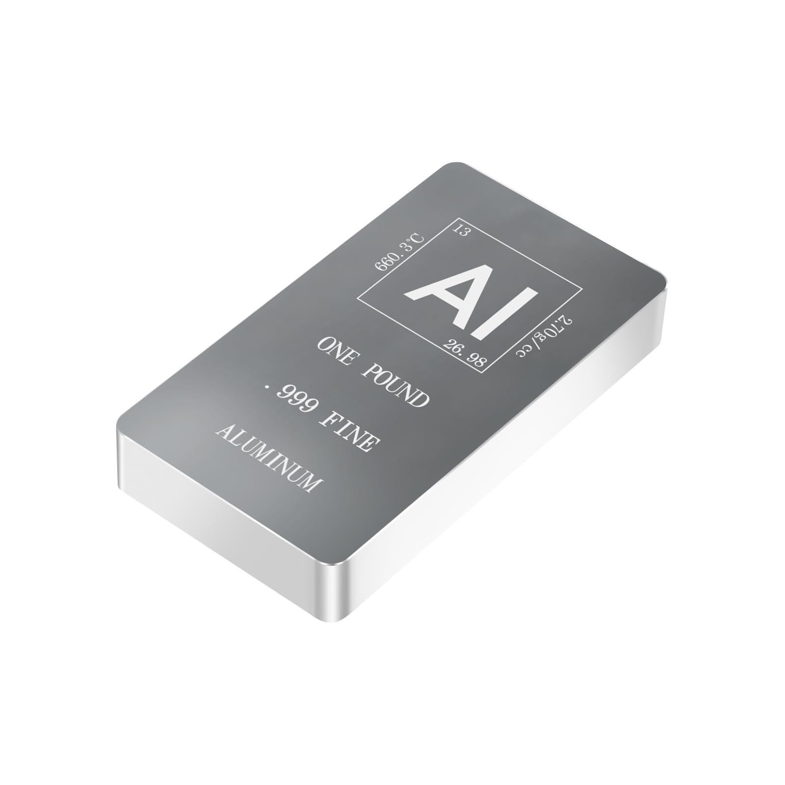1 lb .999 Fine Aluminum Ingot Bullion Bar – Pure Metal for Collecting & Display