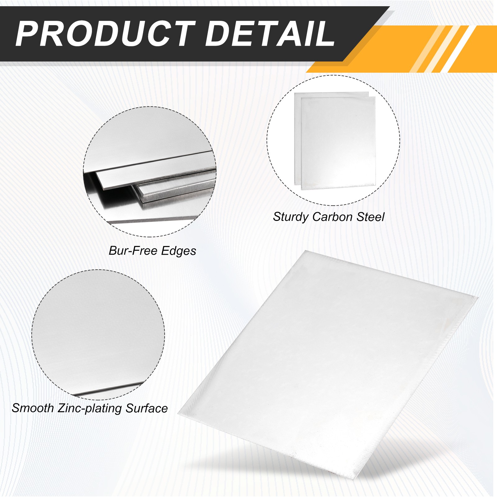 2 Pcs 3/64″ Hot Rolled Steel Sheets, 12″ x 8″ Steel Plate Base, Silver