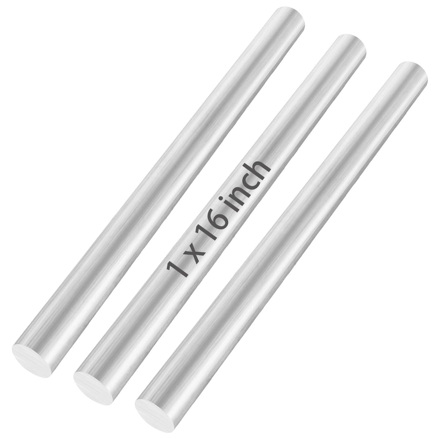 3 PCS 1 Inch Aluminum Round Bar Stock 6061 Solid Extruded Lathe Rod 16 Inch