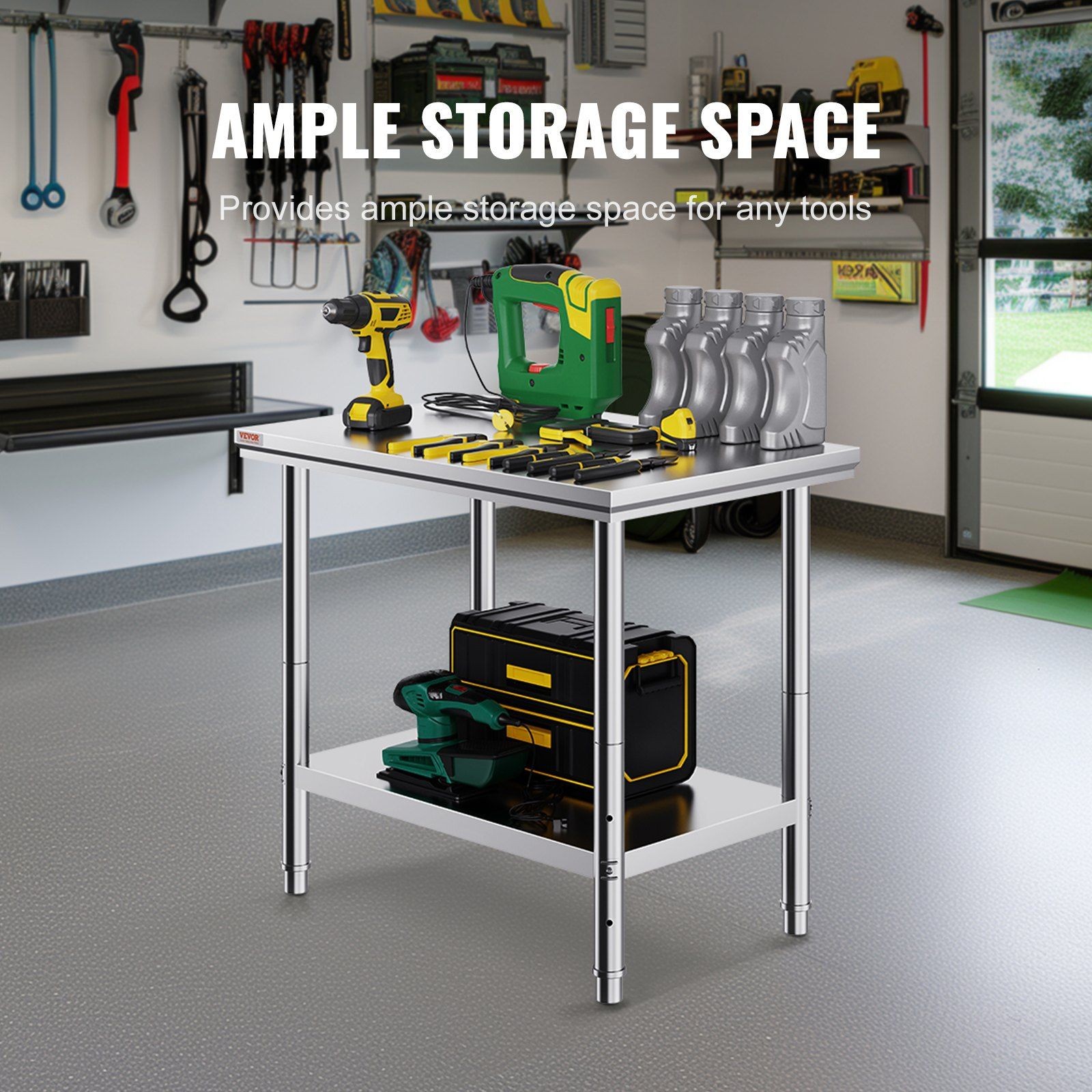 Durable 35x24x31in 700lb Stainless Steel Work Bench Three Level Fit