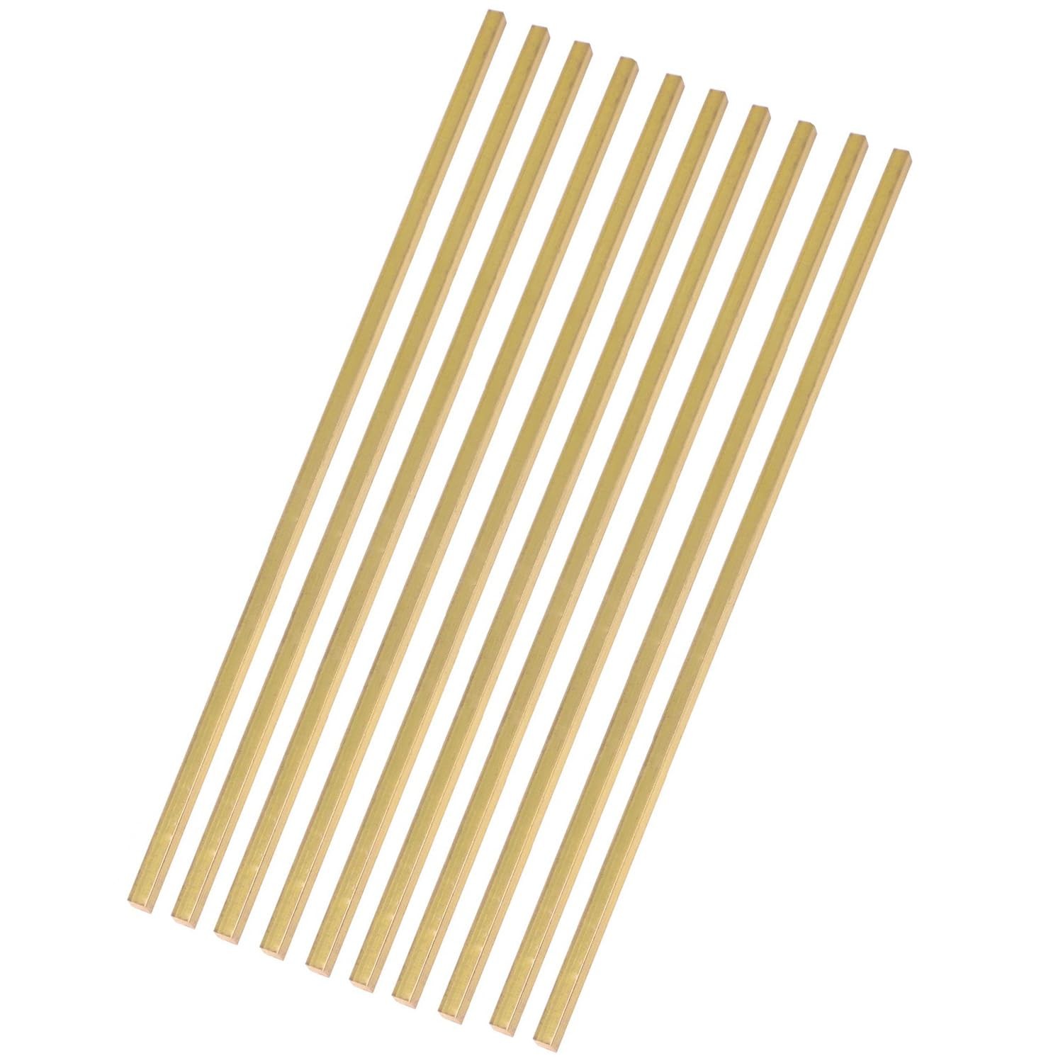 10 PCS 1/8×1/8 Inch C360 Brass Square Bar 12 Inch Long Solid Flat Mill Stock