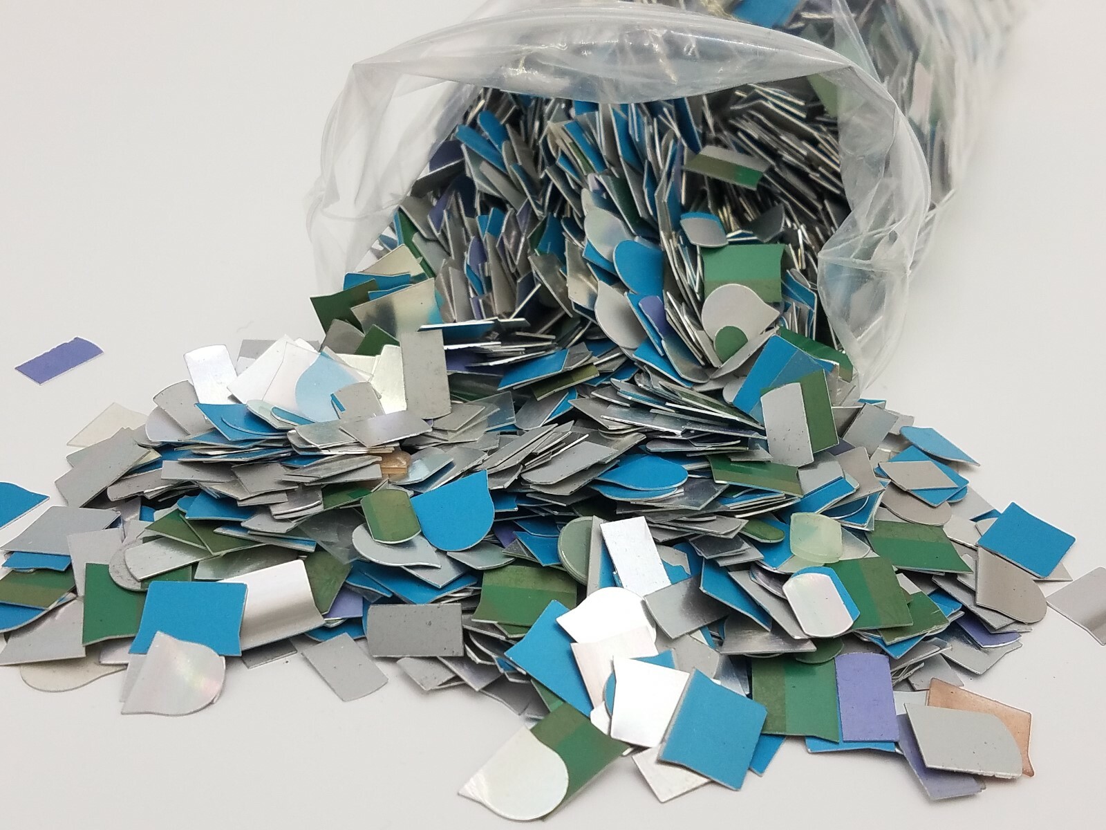 1lb Aluminum Craft Thin Sheet Scrap Metal Chip Jewelry Flat White Blue Green