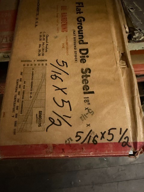 Starrett 5/16 x 5-1/2 x 18″ No. 496 Oil Hardening Ground Flat Stock – Rust – Old