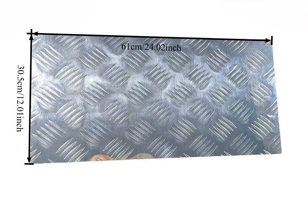 12×24 Inch Diamond Plate 5 Bar Tread Aluminum 305x610mm Vehicle Use
