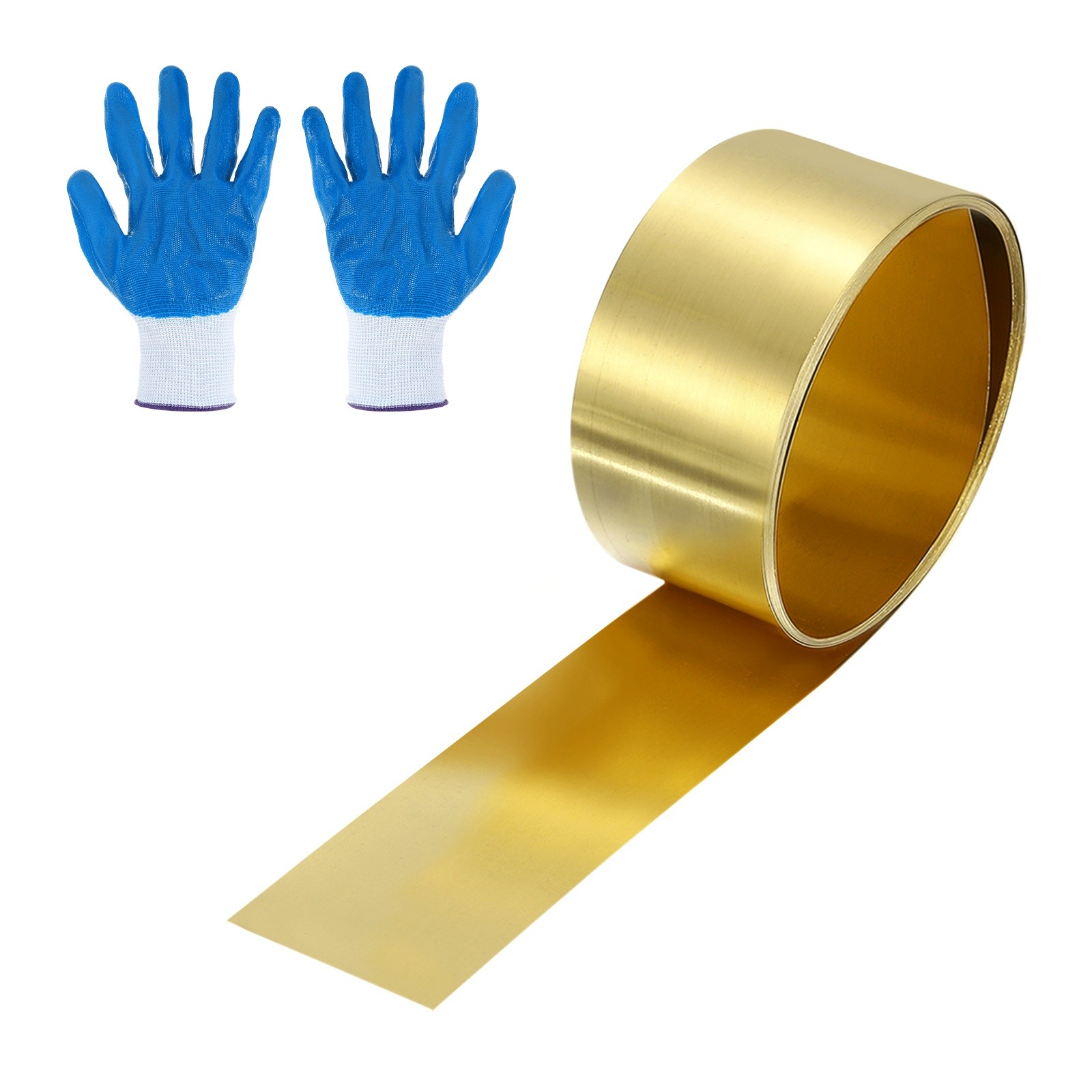 Brass Sheet Roll, 0.012 x 0.79 x 39.4 Inch H62 Thin Brass Foil Strip Plate Shim