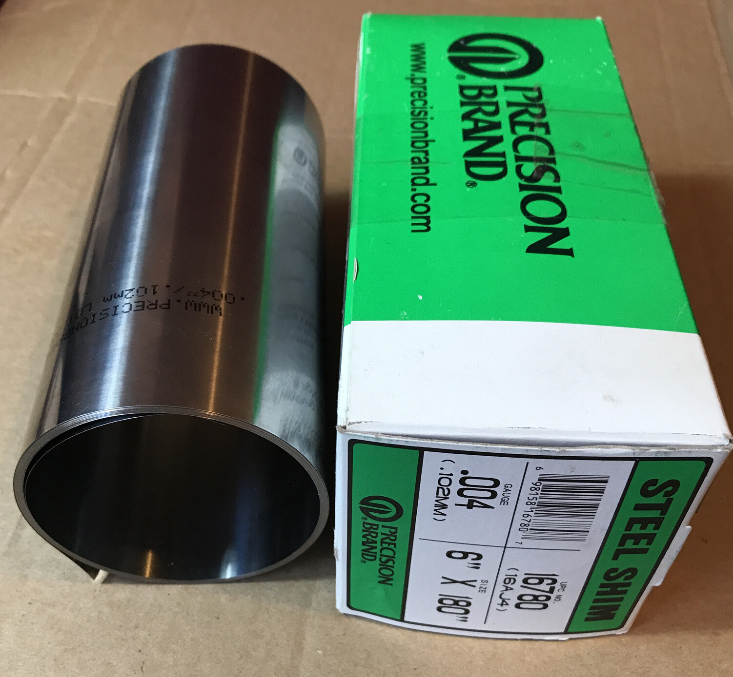 PRECISION BRAND 16780 Steel Shim Stock Roll Cold Low Carbon 0.004″ 0.102mm 6″
