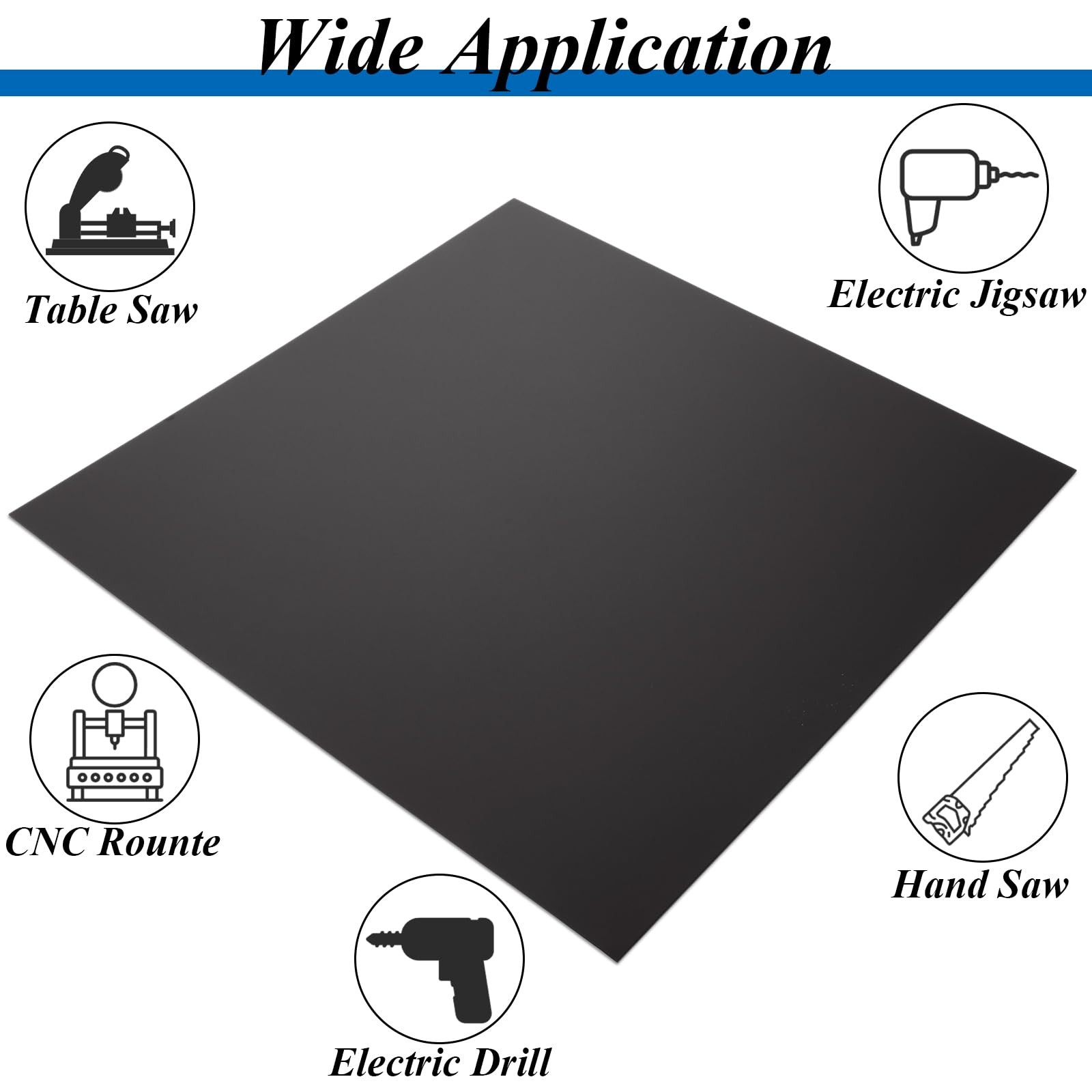 4PCS 12 x 12 x 1/32 (0.04”) Inch Anodized Aluminum Sheet, Black Aluminum Engr…