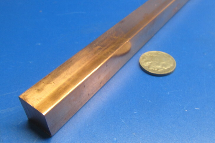 110 Copper Square Bar 1/2 Hard, 5/8″ Thick x 5/8″ Wide x 6 Ft Length