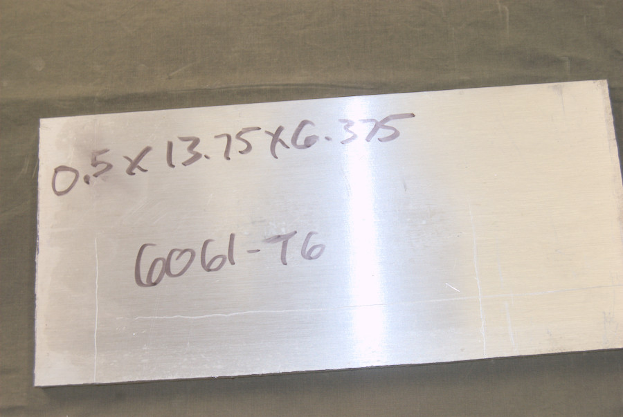6061 – T651 Plate – 0.5″ x 6.375” x 13.75″ *4.3lbs*