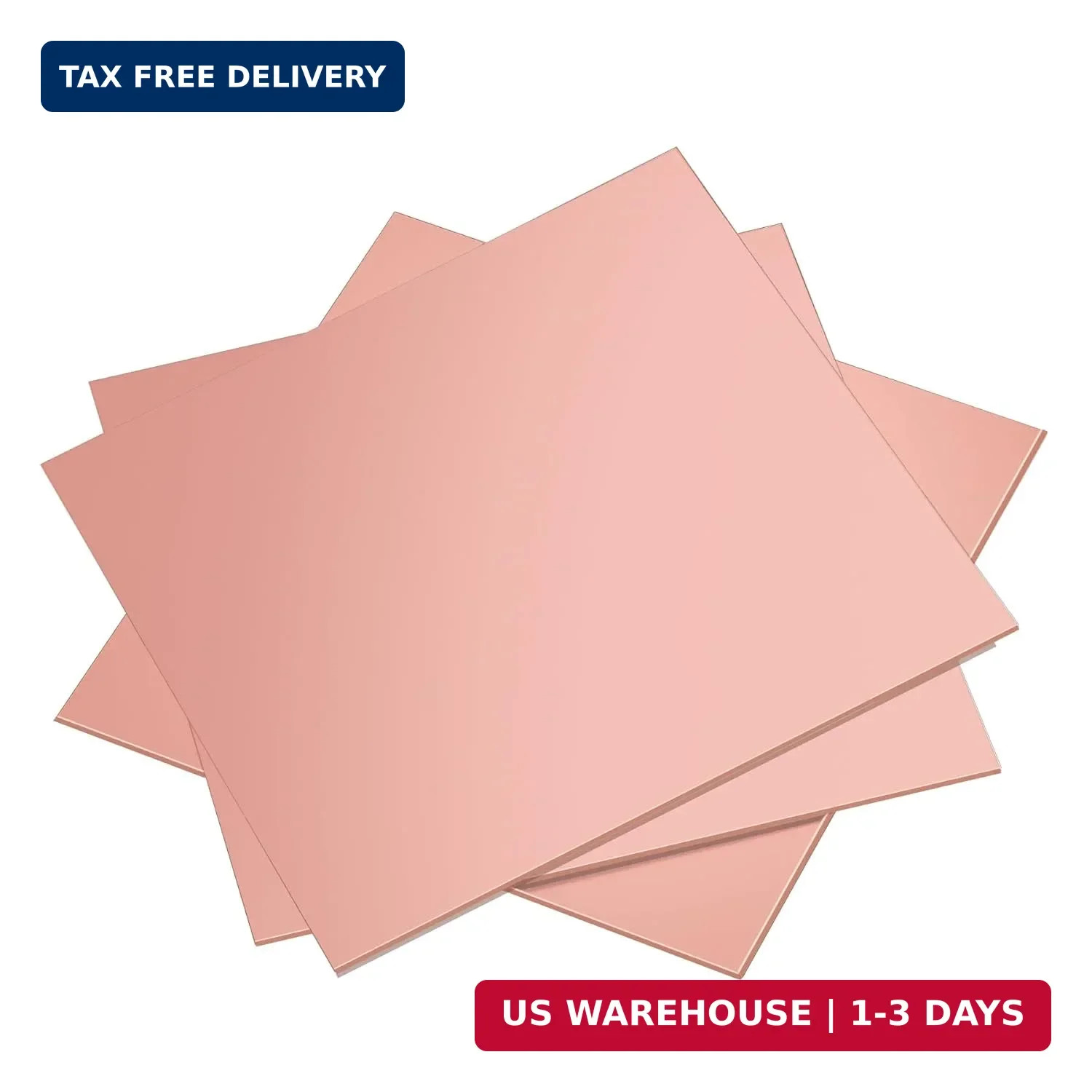 3 Pack 99.9% Pure Copper Sheet,4″x4″ 24Gauge(0.5mm) Thickness, Film Attached Cop