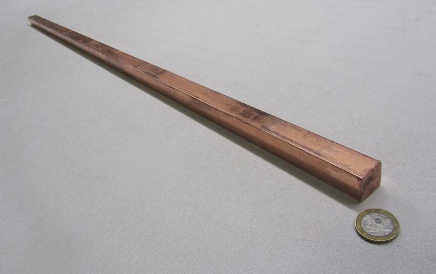 110 Copper Square Bar 1/2 Hard, 3/4″ Thick x 3/4″ Wide x 3 Ft Length