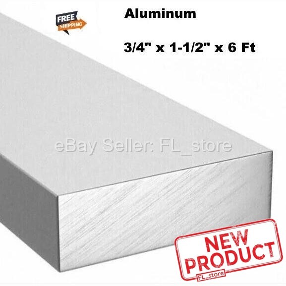 Aluminum Bar Flat Stock 3/4″ x 1-1/2″ x 6 Feet Mil Finish Alloy 6061 Unpolished