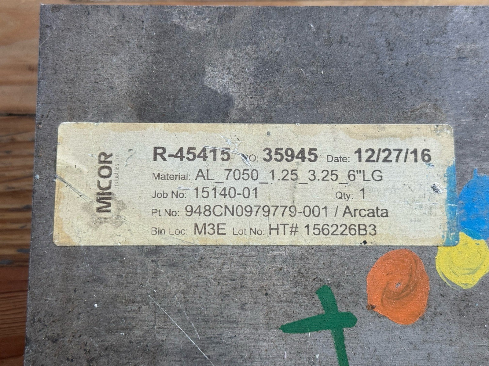 3 PC Lot 7075 Aluminum Flat Bar 1 x 3.25 X 6 , 1.25 x 3.25 x 6 , 1 x 2.75 x 7.25