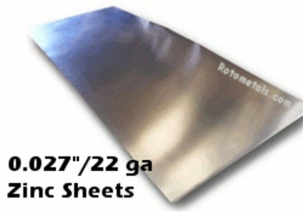 Zinc Sheet -.027 inch X 44.4 inches X 96 inches for Countertops, Range Hoods, an