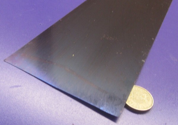 1095 Hard Blue Tempered Spring Steel Shim .015″ Thick x 4.00″ Wide x 48″ Long