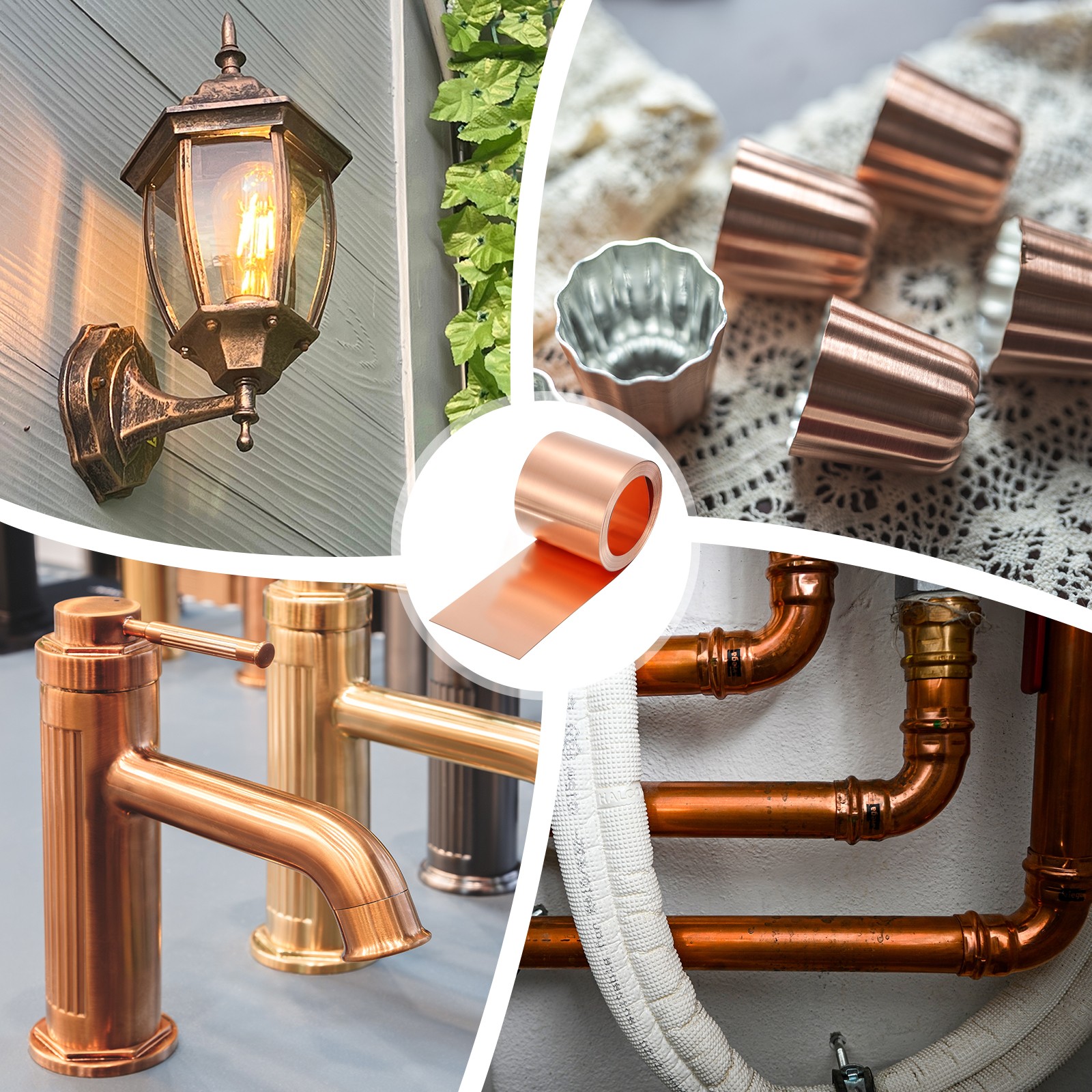 Pure Copper Sheet Roll, 0.5mm 24Ga Thick T2 10Ft x 2in Copper Strip for Craft