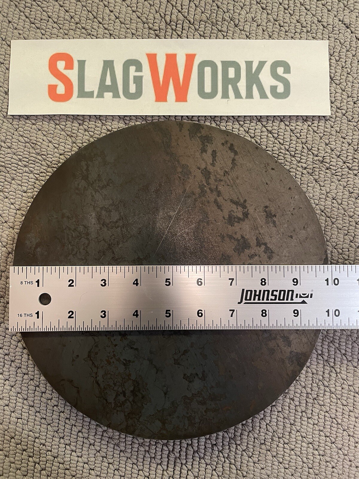 10 inch disc 1/8 inch thick steel plate 1/8”x10” disc A36 Hot Roll Flat