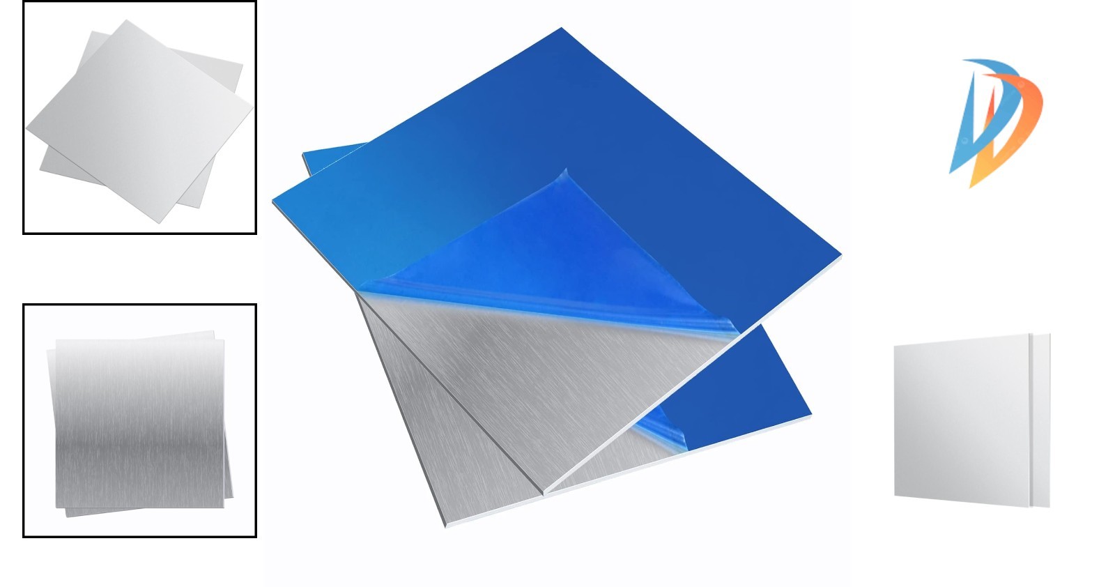 2 Sheets of Corrosion-Resistant 6061 Aluminum 6x6x0.02 Inch with Protective Film