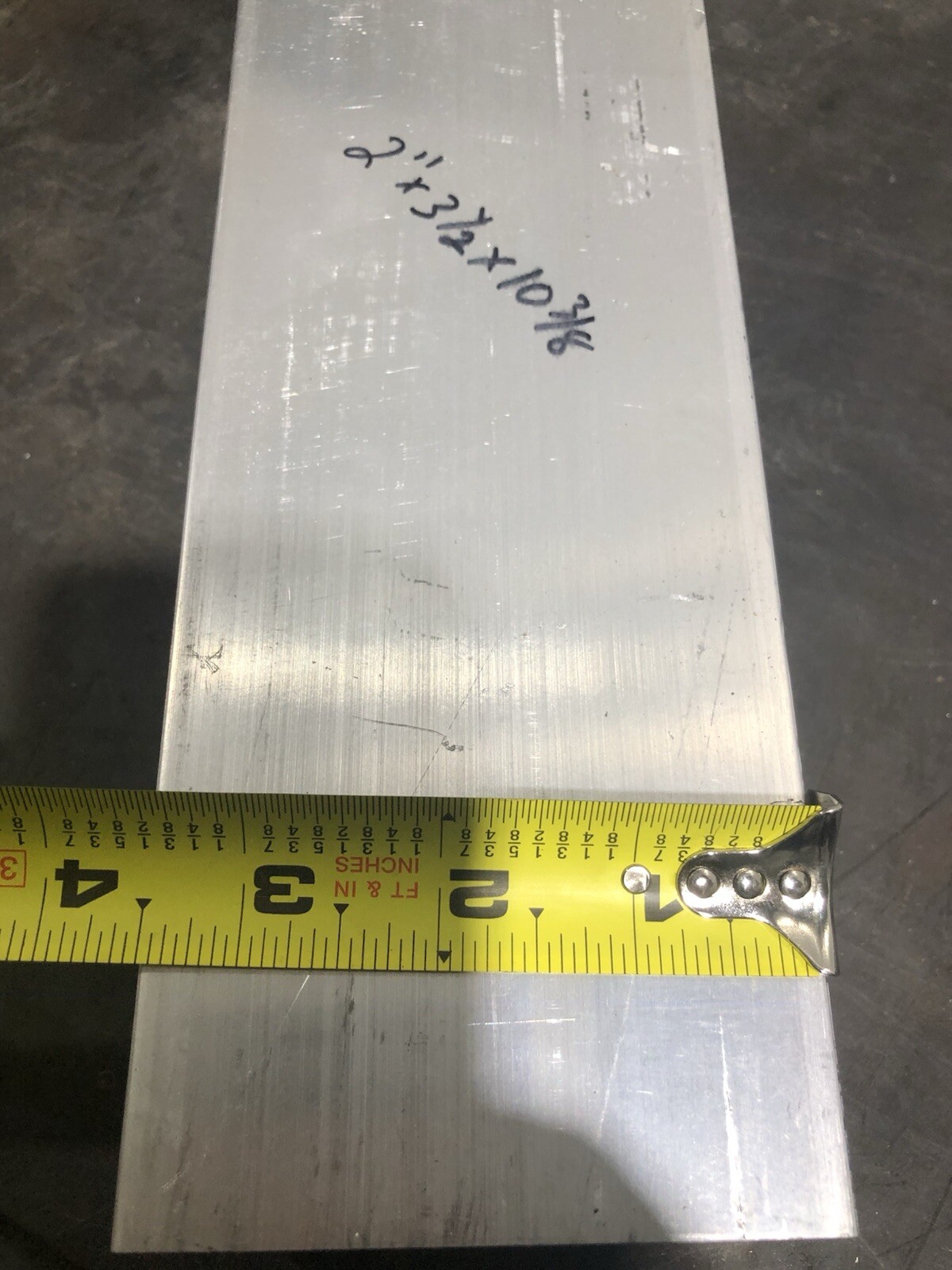 2” X 3-1/2” ALUM. 6061 FLAT BAR SOLID 10-3/8”Long Bar Stock Left Over Stock
