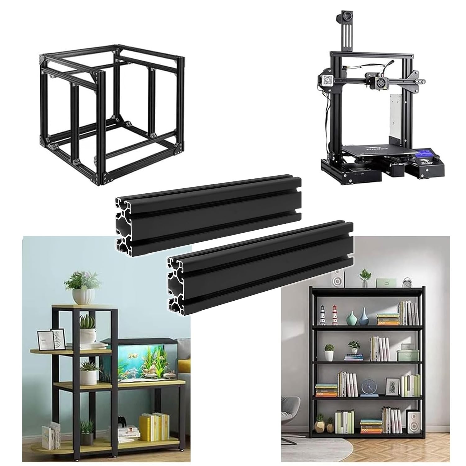 Versatile 2-Pack 600mm T-Slot Aluminum Extrusion – Ideal for 3D Printing & More