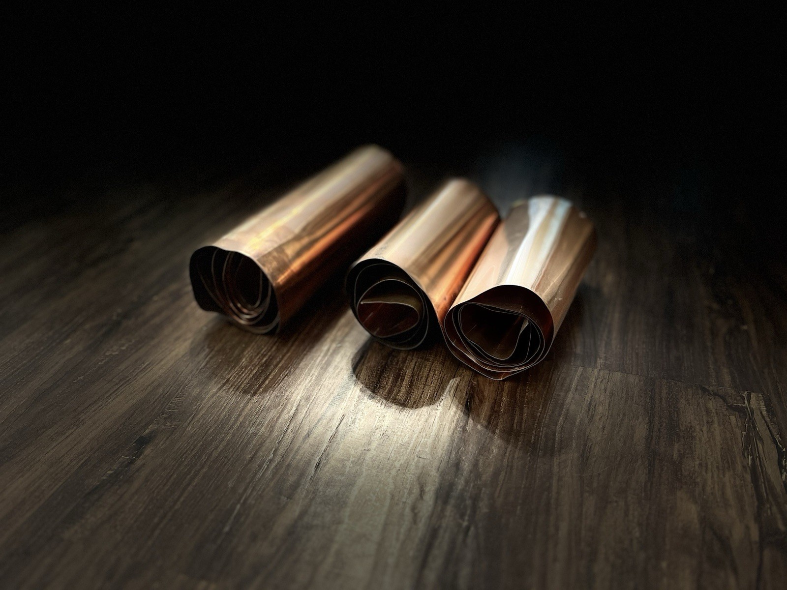 4 lbs. Of Copper Sheet, 6-9” Wide, 2 Rolls About 5 Feet Long, 100% Copper