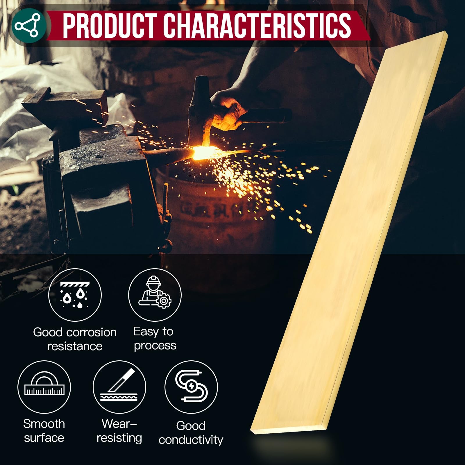 1 PCS Brass Flat Bar Blank 3/16×2 Inch 12 Inch Long Solid C360 Mill Stock