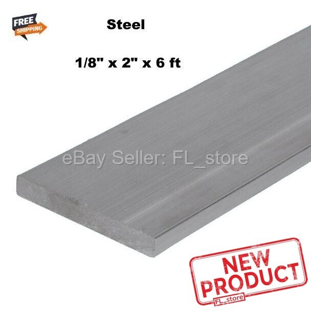 Steel Flat Bar Stock 1/8″ x 2″ x 6 Feet Rectangular Unpolished 1018 Alloy NEW