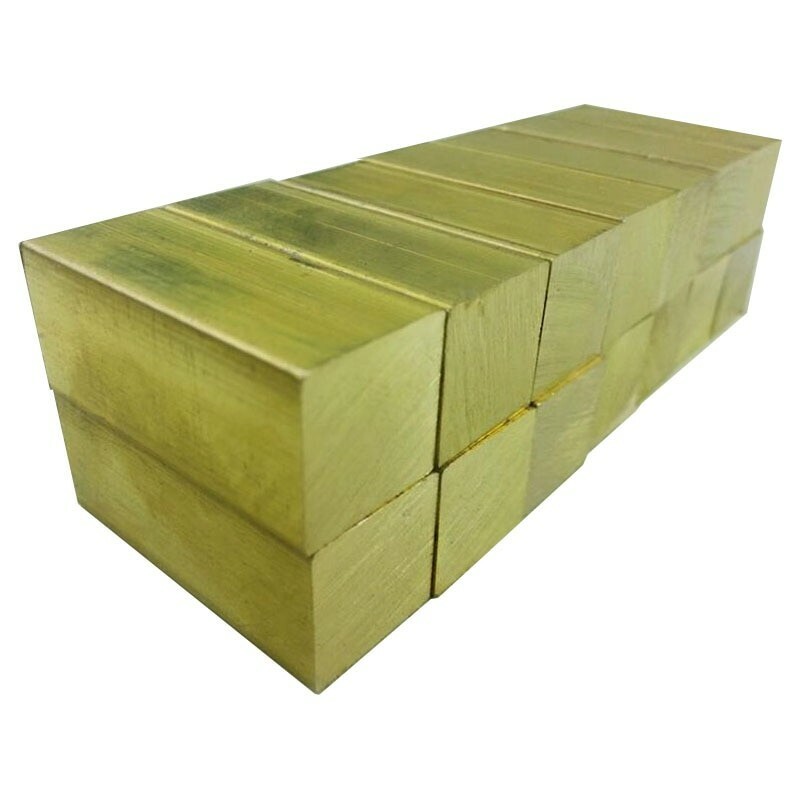 BRASS BLOCK Ingot BRASS BAR Knife Handle Material Metal Craft DIY 2×1.2×0.4in