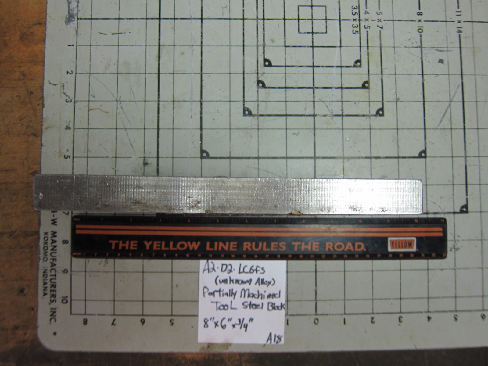 Unknown Alloy Tool Steel Flat Bar/Block – 3/4″ Thick x 6″ Wide x 8″+ Length