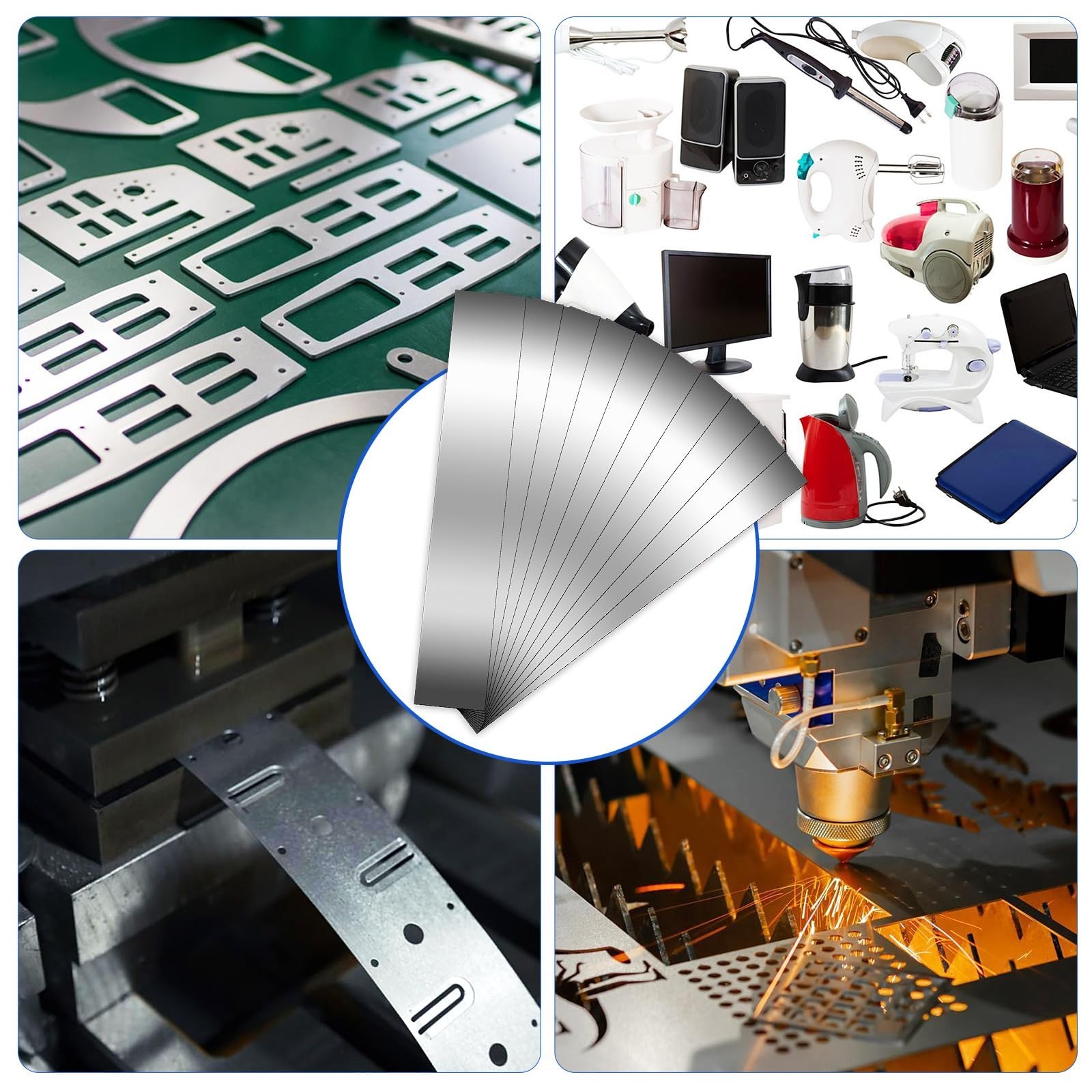 66 Pcs Stainless Steel Shim Stock Set, 11 Thicknesses for Leveling & Alignment
