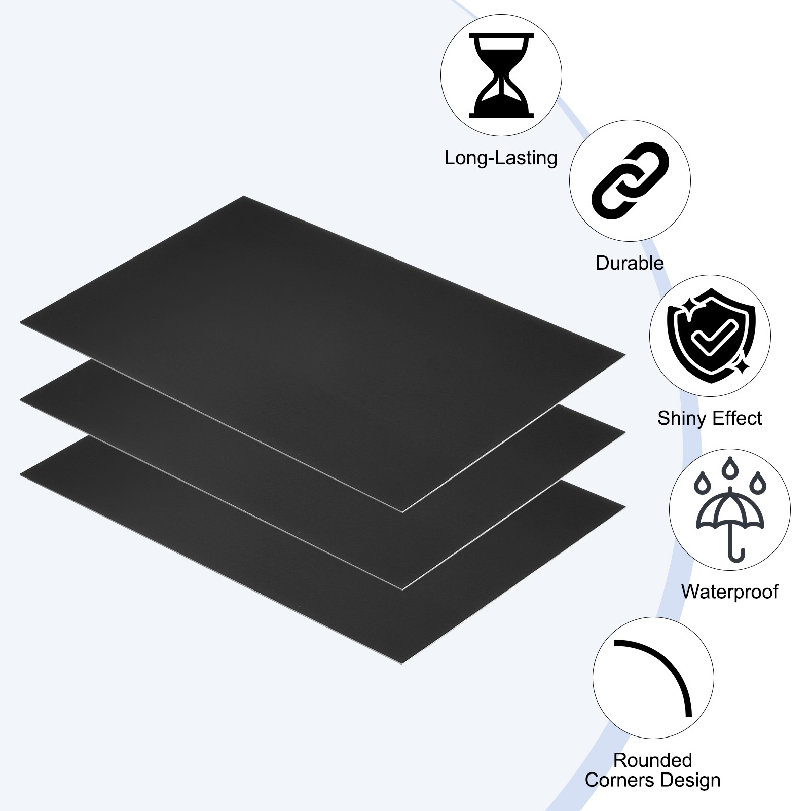 6×10 Inch Anodized Aluminum Sheet Metal, 3Pcs Laser Plates Engraving, Black