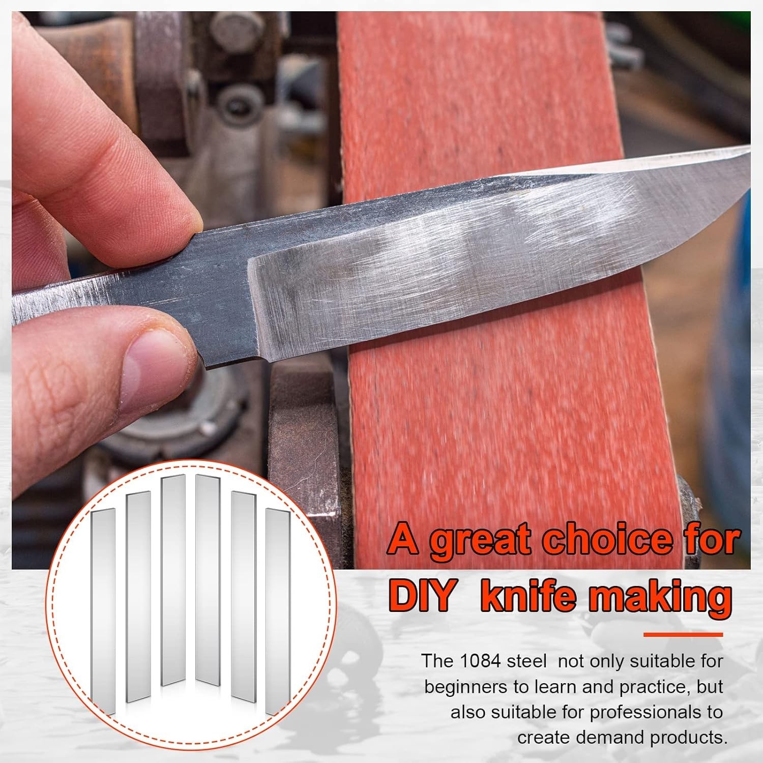 Premium 6Pc 1084 Carbon Steel Flat Stock Knife Making Blank DIY Forge Bladesmith