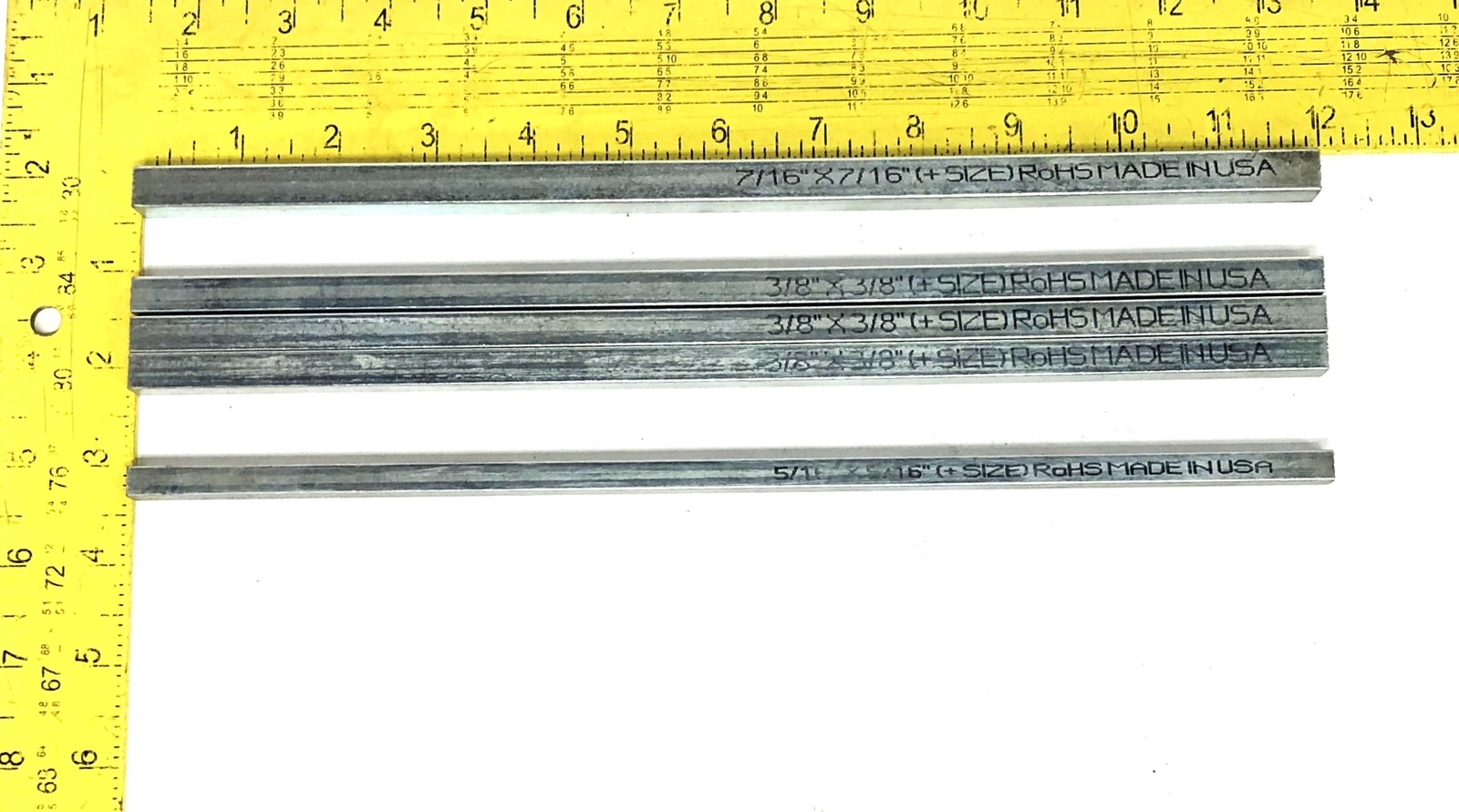 Unbranded Assorted 12 Inch Key Stock 3/8, 5/16, 7/16 [Lot of 5] NOS