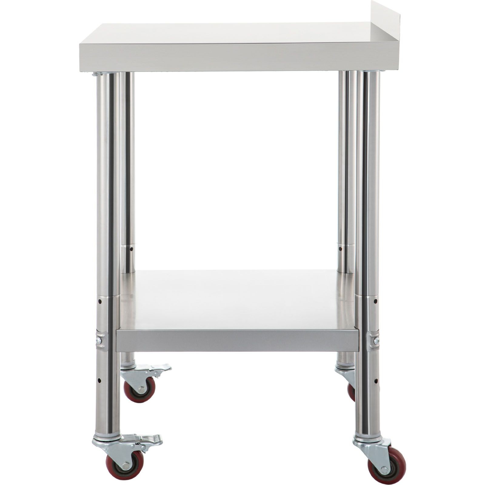 Stainless Steel Prep Table 30x24in, 440lbs Load, Adjustable Shelf & Casters