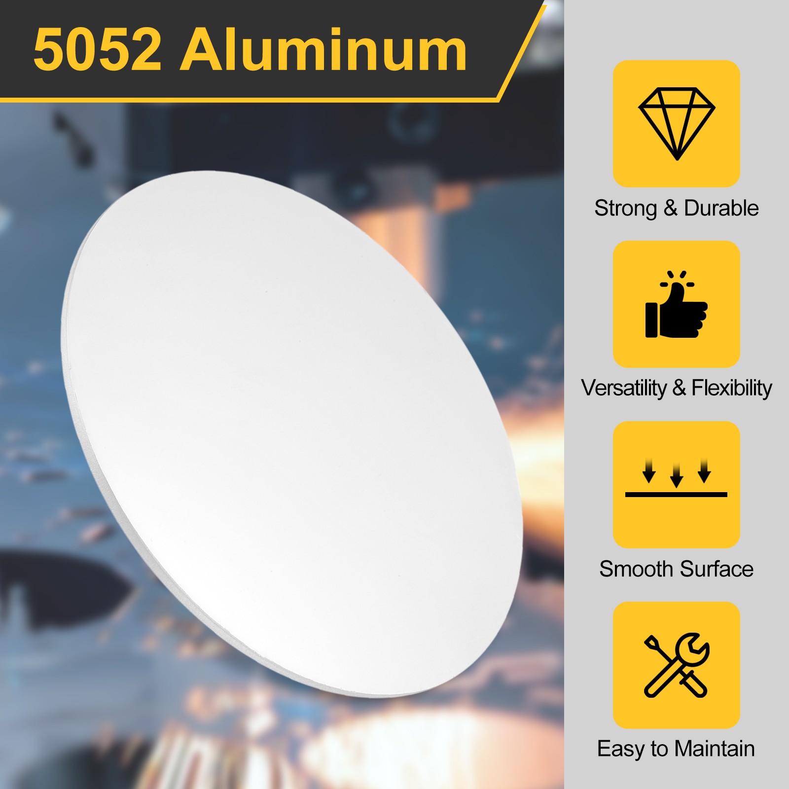 Aluminum Disc 6″(150mm) Dia 0.16″(4mm) Thick Round 5052 Aluminum Sheets